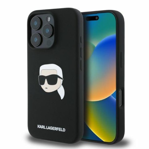 Karl Lagerfeld KLHMP16XSKHPPLK iPhone 16 Pro Max 6.9" czarny/black hardcase Silicone Karl Head Print MagSafe