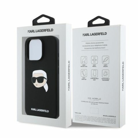 Karl Lagerfeld KLHMP16XSKHPPLK iPhone 16 Pro Max 6.9" czarny/black hardcase Silicone Karl Head Print MagSafe