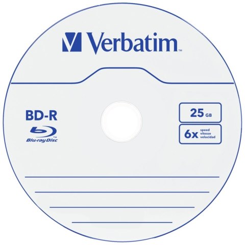 Płyty Blu-ray Verbatim 25GB 6X BD-R SL 10szt biały 43742
