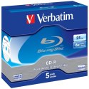 Płyty Blu-ray Verbatim 25GB 6X BD-R SL 5szt biały 43715