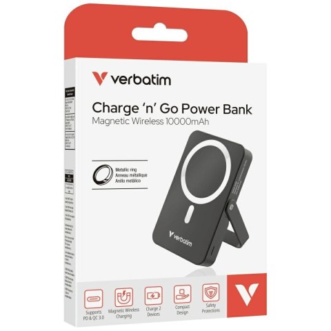 Powerbank Verbatim Charge n Go 10000mAh z podstawką Magnetic Wireless czarny 32264