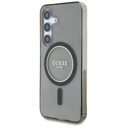 Etui Guess Glitter Circle Classic Logo MagSafe do Samsung Galaxy S25 czarny