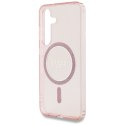 Etui Guess Glitter Circle Classic Logo MagSafe do Samsung Galaxy S25 różowy