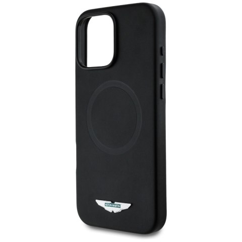 Etui Aston Martin HC FW Logo do iPhone 16 Pro MagSafe czarny