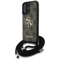 Etui Guess 4G Big Logo Cord StapCrossbody do iPhone 16 brązowy
