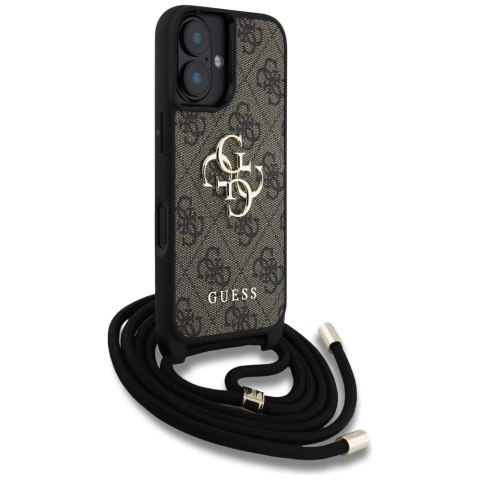 Etui Guess 4G Big Logo Cord StapCrossbody do iPhone 16 brązowy