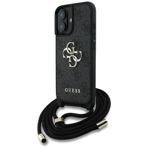 Etui Guess 4G Big Logo Cord StapCrossbody do iPhone 16 czarny