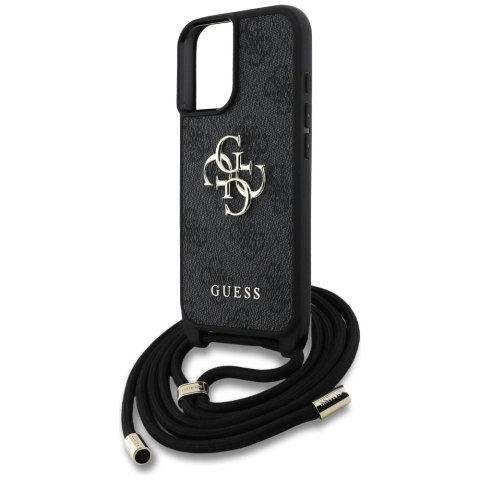 Etui Guess 4G Big Logo Cord StapCrossbody do iPhone 16 czarny