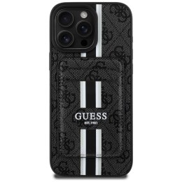 Etui Guess 4G Stripes z portfelem Magsafe do iPhone 16 Pro Max czarny