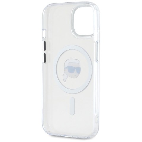 Etui Karl Lagerfeld IML Metal Karl HeadMagSafe do iPhone 15 biały