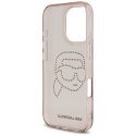 Etui Karl Lagerfeld IML Rhinestones Karl Head do iPhone 16 Pro różowy