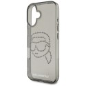 Etui Karl Lagerfeld IML Rhinestones KarlHead do iPhone 16 czarny