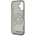 Etui Karl Lagerfeld IML Rhinestones KarlHead do iPhone 16 czarny