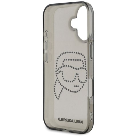 Etui Karl Lagerfeld IML Rhinestones KarlHead do iPhone 16 czarny