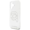 Etui Karl Lagerfeld IML Rhinestones Karl Head do iPhone 16 przezroczysty