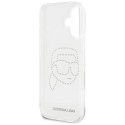 Etui Karl Lagerfeld IML Rhinestones Karl Head do iPhone 16 przezroczysty