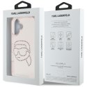 Etui Karl Lagerfeld IML Rhinestones Karl Head do iPhone 16 różowy