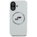 Etui Karl Lagerfeld Silicone Double Heads And Circle MagSafe do iPhone 16 beżowy