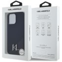 Etui Karl Lagerfeld Silicone Shadow Metal Initial MagSafe do iPhone 15 Pro Max czarny