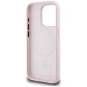 Etui Karl Lagerfeld Silicone Shadow Metal Initial MagSafe do iPhone 15 Pro Max różowy