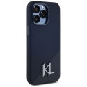 Etui Karl Lagerfeld Silicone Shadow Metal Initial MagSafe do iPhone 15 Pro czarny