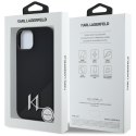 Etui Karl Lagerfeld Silicone Shadow Metal Initial MagSafe do iPhone 15 czarny