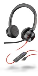Zestaw słuchawkowy POLY Blackwire 8225 Stereo 8X225AA USB-C z certyfikatem Microsoft Teams + przejściówka USB-C/A