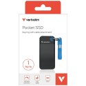 Dysk Zewnętrzny Verbatim Pocket SSD 1TB - brelok do kluczy z kablem USB-C 3.2 gen.2 czarno-niebieski/black-blue 32191