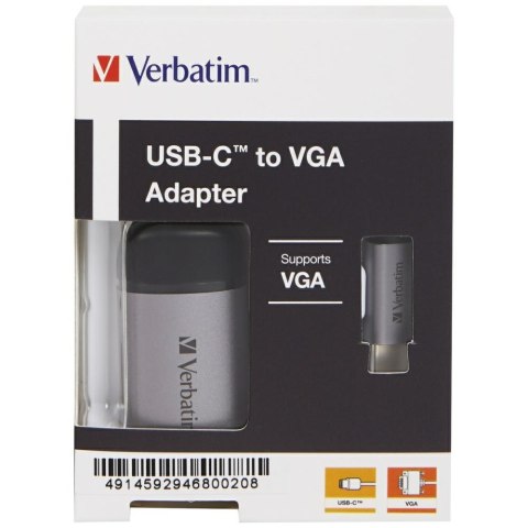 Verbatim Adapter USB-C - VGA aluminiowy/aluminum 49145