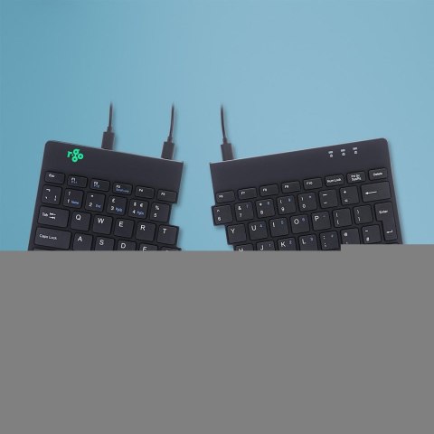 Klawiatura R-Go Split Break ergonomiczna UK-išdestymas juodas
