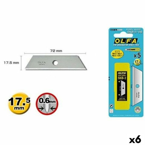 Ostrze noża Olfa 17,5 mm (5 Części) (6 Sztuk)