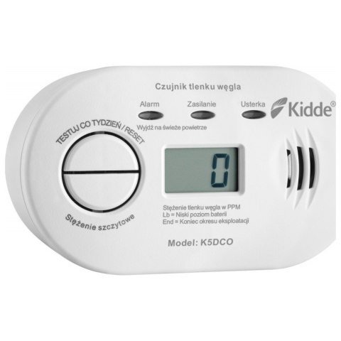 Czujnik czadu KIDDE K5DCO wyświetlacz LCD