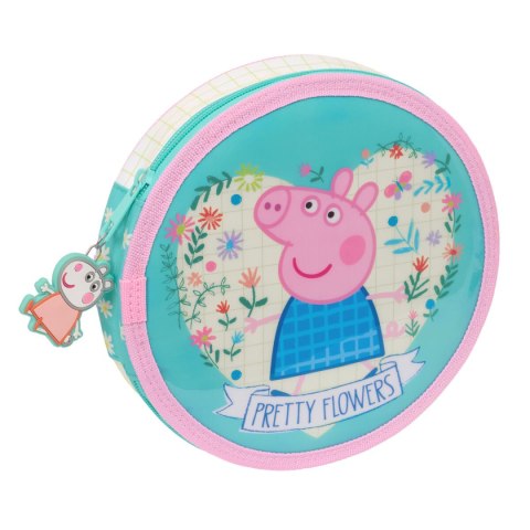 Etui szkolne z akcesoriami Peppa Pig Pretty flowers Żółty Mięta 18 Części