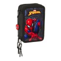 Etui szkolne z akcesoriami Spider-Man Attack Czarny 12,5 x 19,5 x 5,5 cm 37 Części