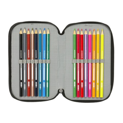 Etui szkolne z akcesoriami Spider-Man Attack Czarny 12,5 x 19,5 x 5,5 cm 37 Części