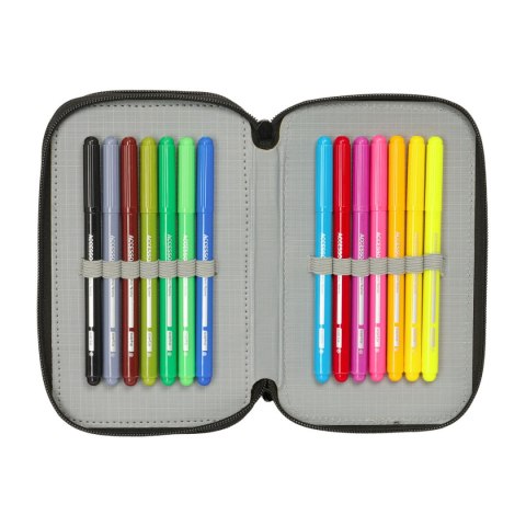 Etui szkolne z akcesoriami Spider-Man Attack Czarny 12,5 x 19,5 x 5,5 cm 37 Części