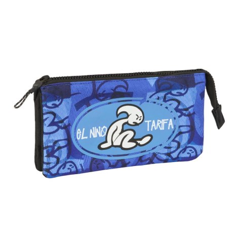 Piórnik Potrójny El Niño Roller Niebieski Czarny 22 x 12 x 3 cm