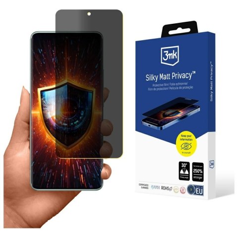 Folia prywatyzująca 3MK Silky Matt Privacy do Xiaomi Redmi Note 14 Pro 5G czarny