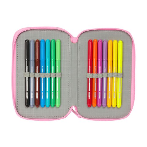 Piórnik potrójny SuperKitties Różowy Turkusowy 12,5 x 19,5 x 5,5 cm 37 Części