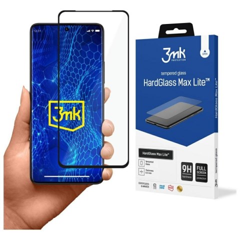 Szkło hartowane 3MK HardGlass Max Lite do Xiaomi Redmi Note 13 Pro+ czarny