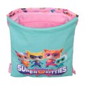 Worek na buty ze sznurkami SuperKitties Różowy Turkusowy 26 x 34 x 1 cm