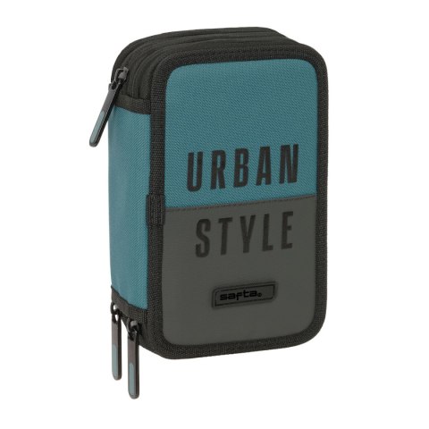 Piórnik potrójny Safta Urban style Niebieski Szary 12,5 x 19,5 x 5,5 cm 37 Części