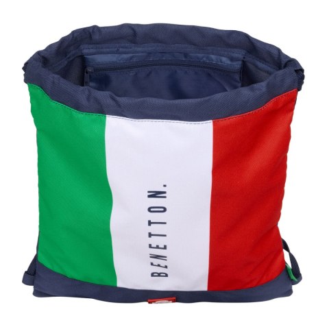 Worek na buty ze sznurkami Benetton Flag Granatowy 35 x 40 x 1 cm