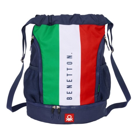 Worek na buty ze sznurkami Benetton Flag Granatowy 35 x 40 x 1 cm