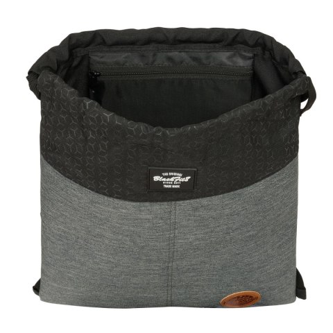 Worek na buty ze sznurkami BlackFit8 Old school Czarny Szary 35 x 40 x 1 cm