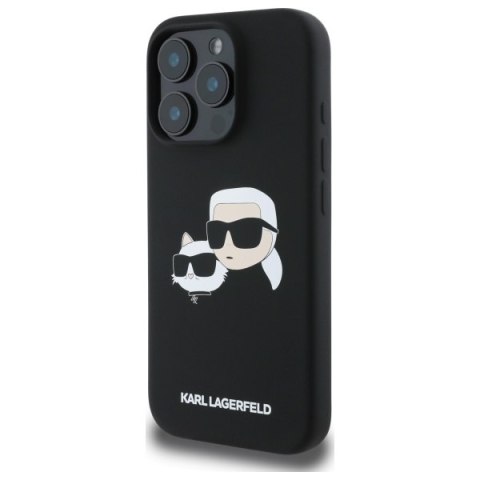 Karl Lagerfeld KLHMP16XSKCHPPLK iPhone16 Pro Max 6.9" czarny/black hardcase Silicone Double Heads Print MagSafe