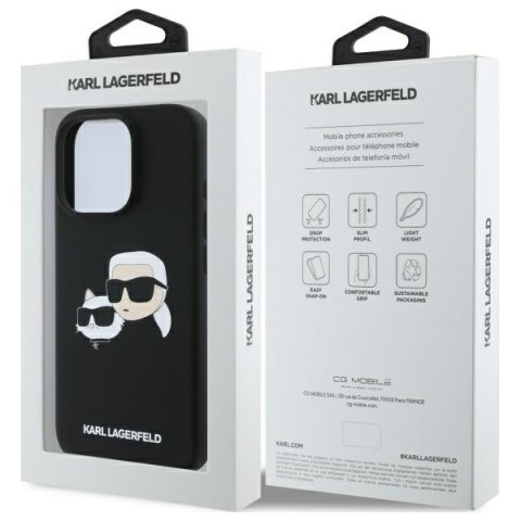 Karl Lagerfeld KLHMP16LSKCHPPLK iPhone16 Pro 6.3" czarny/black hardcase Silicone Double Heads Print MagSafe