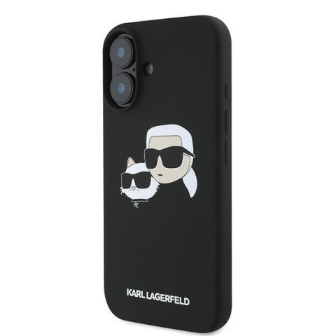 Karl Lagerfeld KLHMP16MSKCHPPLK iPhone 16 Plus 6.7" czarny/black hardcase Silicone Double Heads Print MagSafe