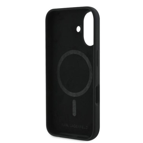 Karl Lagerfeld KLHMP16MSKCHPPLK iPhone 16 Plus 6.7" czarny/black hardcase Silicone Double Heads Print MagSafe