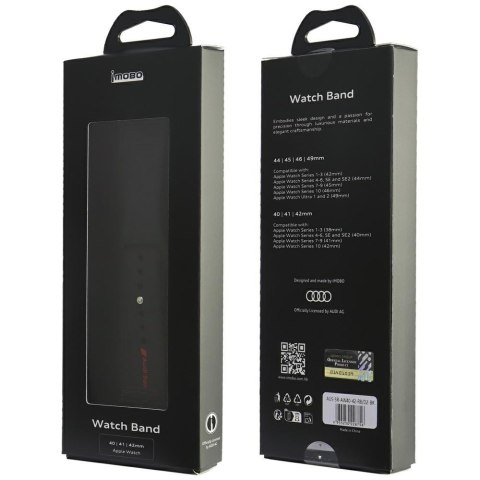 Pasek Audi Sport Red Logo Silicone Watch Strap do Apple Watch 40/41/42mm czarny